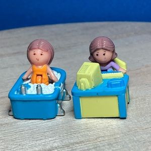 Vintage 1989 | Polly Pocket Bundle | Little Lulu's Bath Time & Pixie's Homework